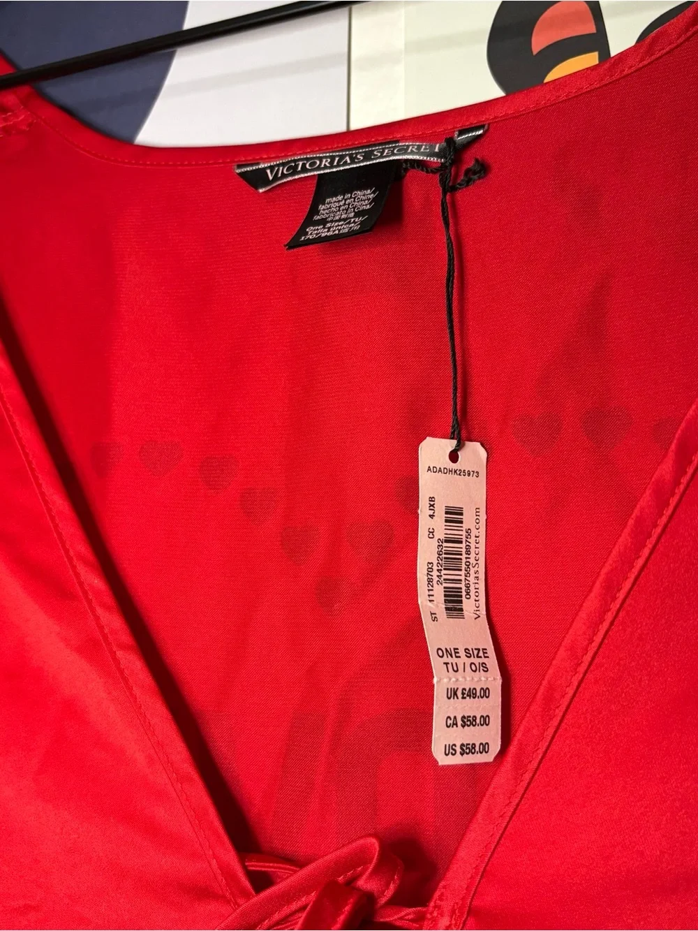 Victoria’s Secret Red Satin Robe NWT One Size